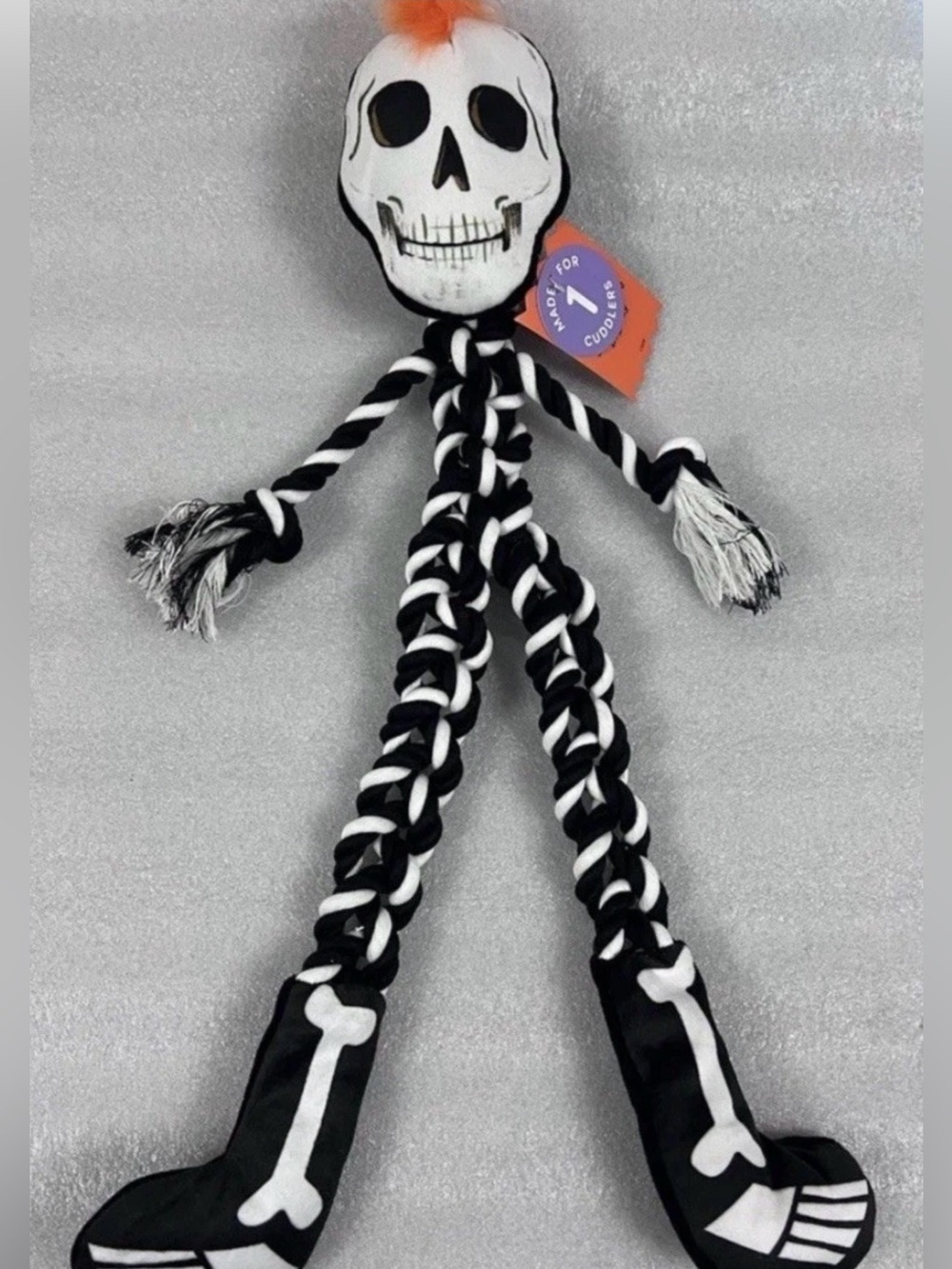 Halloween Skeleton Dog Rope Plush Toy 23” Boots & Barkley